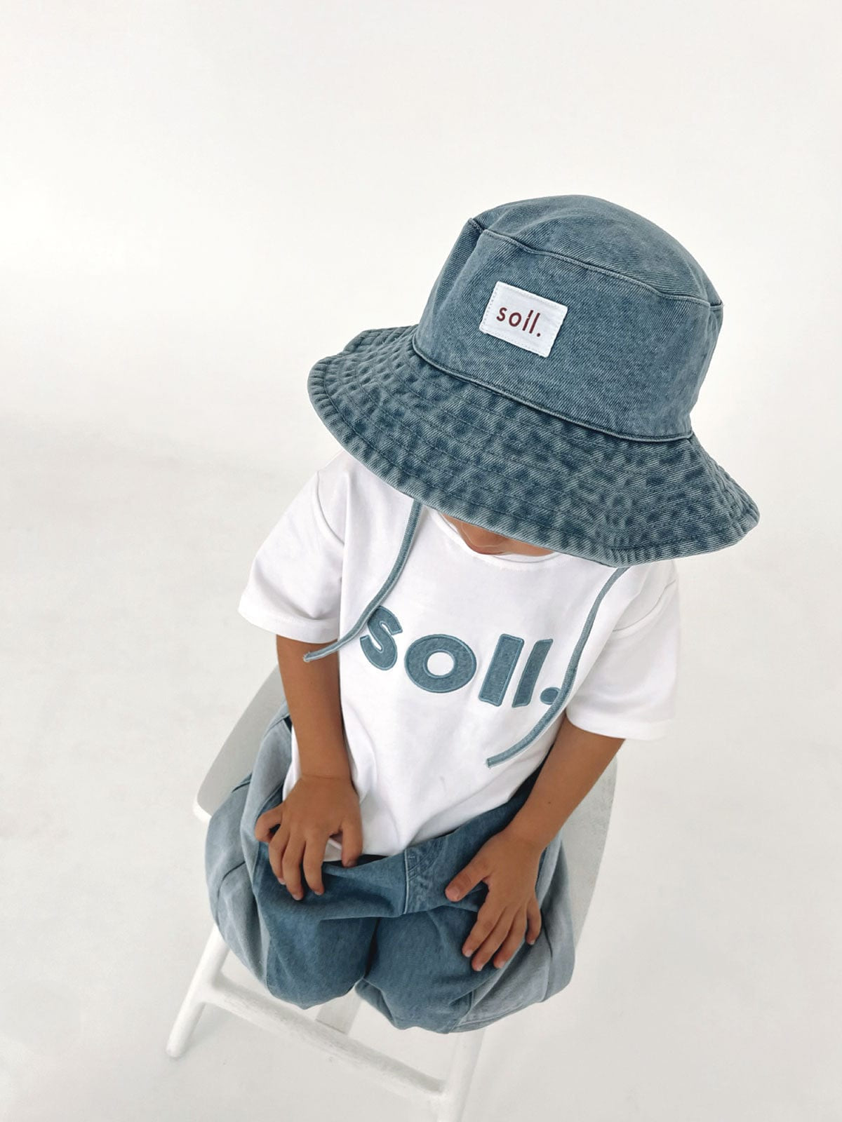 Kids Denim Bucket Hat - Original denim soll. the label
