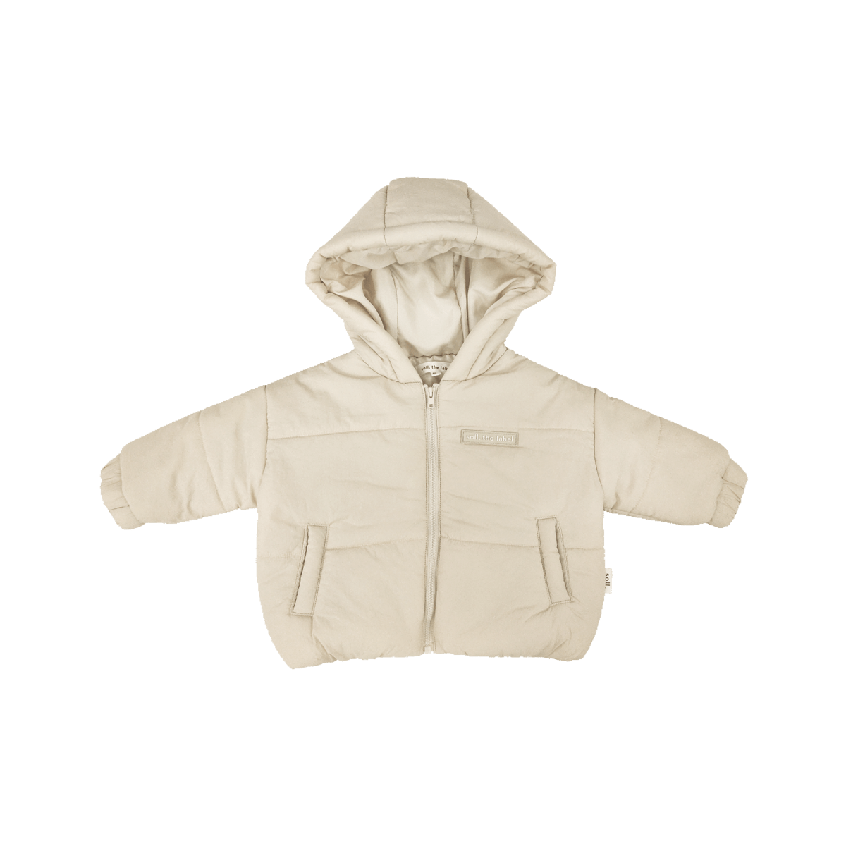 Kids Hooded Puffer Jacket - Beige Comfy Collection 01 soll. the label