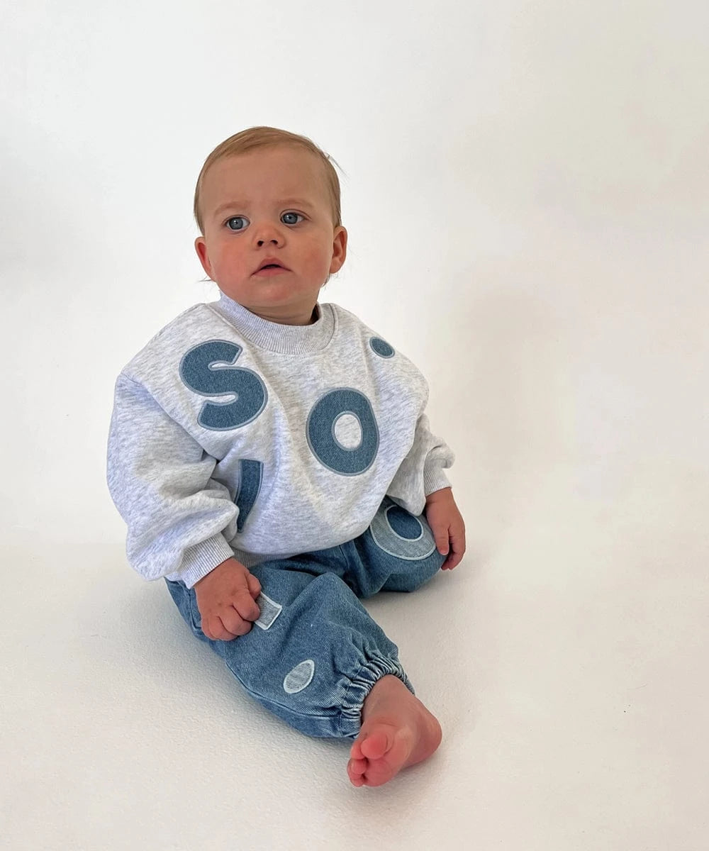 Kids Soll Denim Logo Jumper denim soll. the label