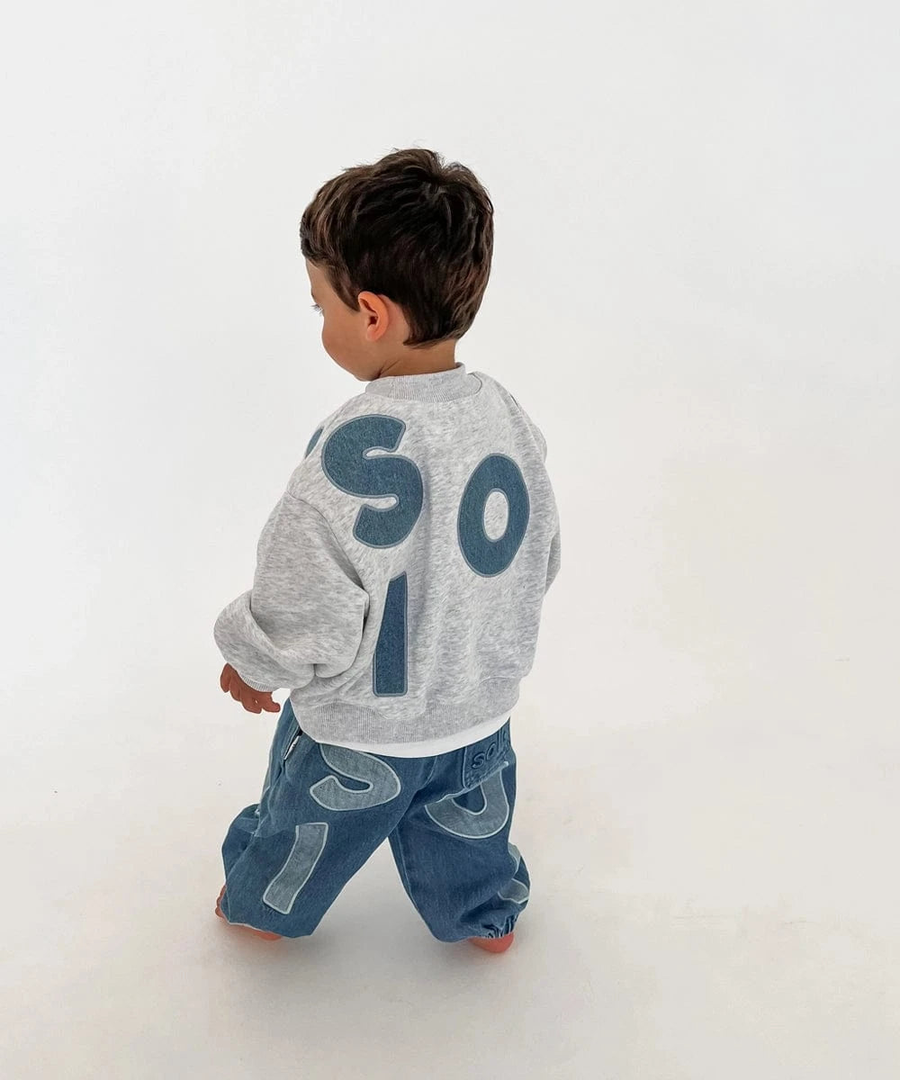 Kids Soll Denim Logo Jumper denim soll. the label