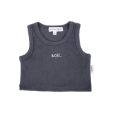 Kids Soll Ribbed Singlet - Charcoal summer 02 collection soll. the label