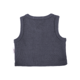 Kids Soll Ribbed Singlet - Charcoal summer 02 collection soll. the label