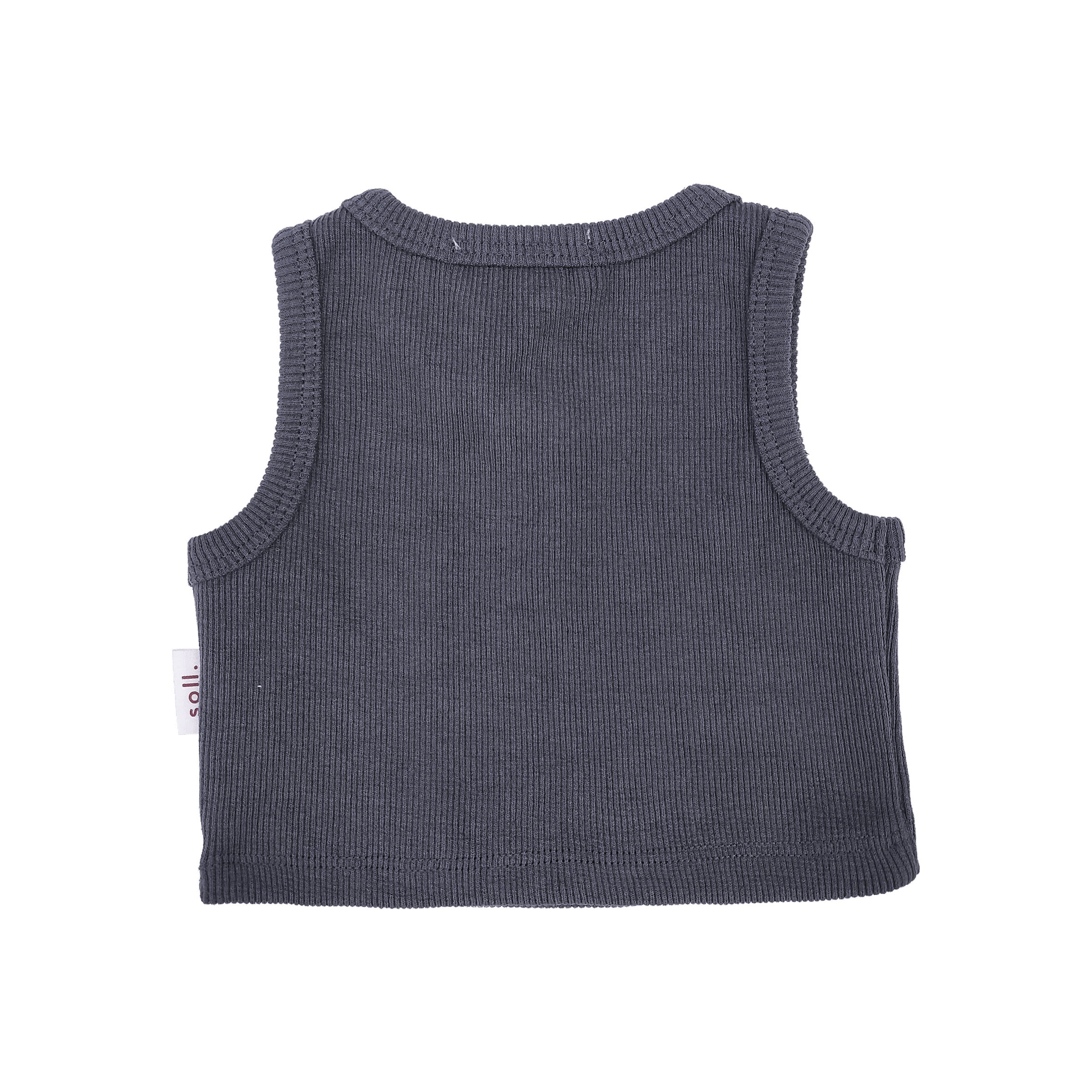 Kids Soll Ribbed Singlet - Charcoal summer 02 collection soll. the label