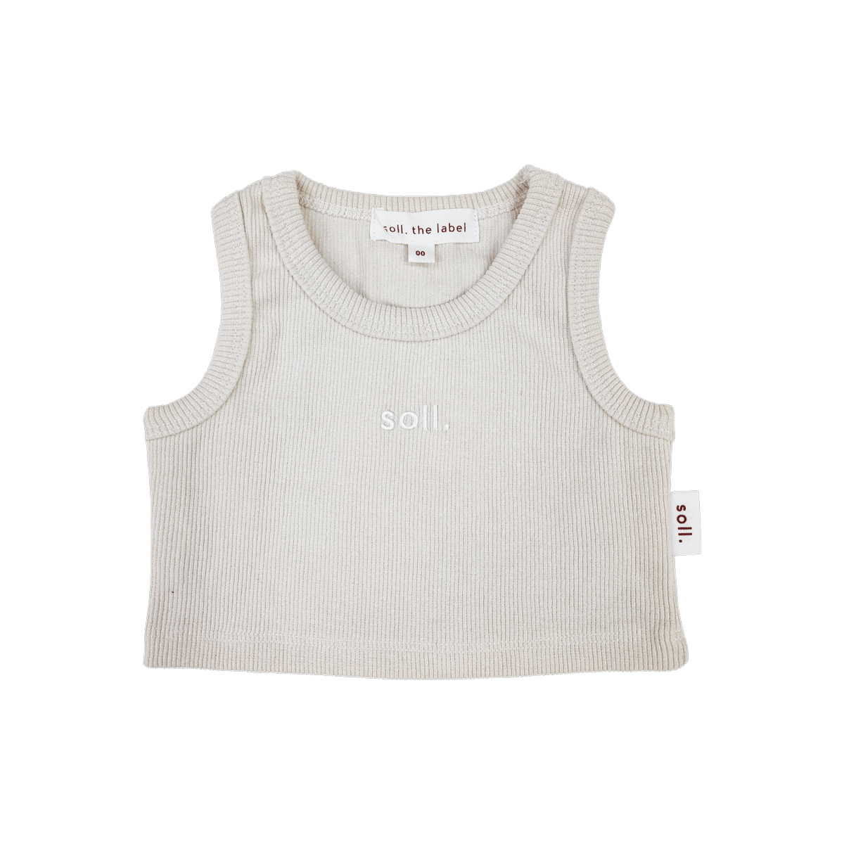 Kids Soll Ribbed Singlet - Oat summer 02 collection soll. the label