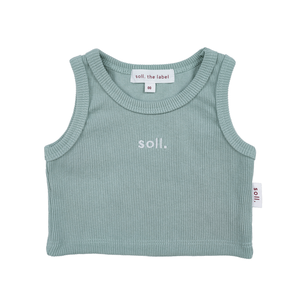 Kids Soll Ribbed Singlet - Sage summer 02 collection soll. the label