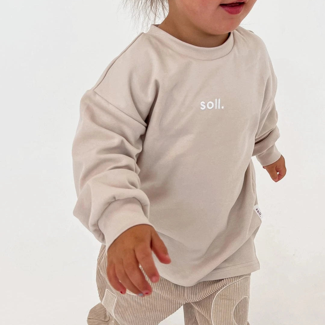 Kids Stretch Cotton Long Sleeve - Beige Comfy Collection 02 soll. the label