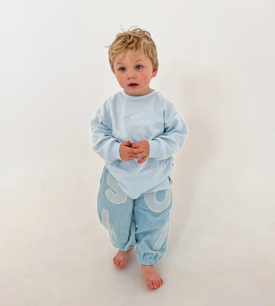 Kids Stretch Cotton Long Sleeve - Blue Comfy Collection 02 soll. the label