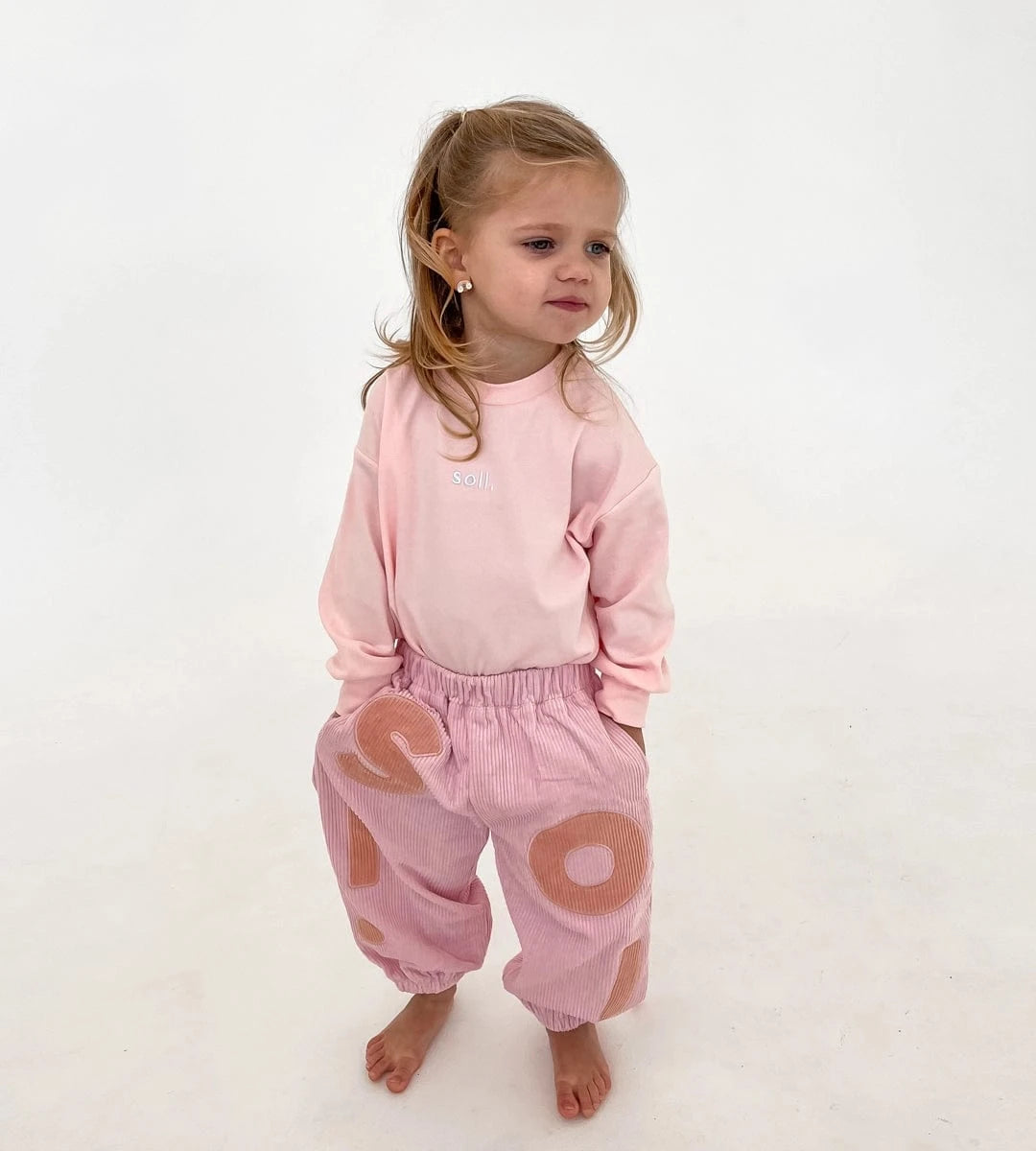 Kids Stretch Cotton Long Sleeve - Pink Comfy Collection 02 soll. the label