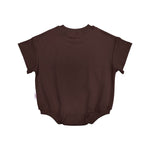 Kids Stretch Cotton Romper - Chocolate Summer 24 soll. the label