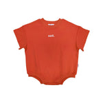 Kids Stretch Cotton Romper - Coral Summer 24 soll. the label