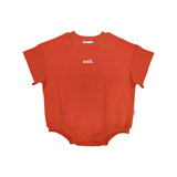 Kids Stretch Cotton Romper - Coral Summer 24 soll. the label