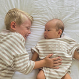 Kids Stretch Cotton Stripe Romper - Oat Summer 24 soll. the label