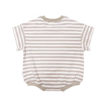 Kids Stretch Cotton Stripe Romper - Oat Summer 24 soll. the label