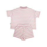 Kids Stretch Cotton Stripe Set - Dusty Pink Summer 24 soll. the label