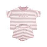 Kids Stretch Cotton Stripe Set - Dusty Pink Summer 24 soll. the label