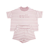 Kids Stretch Cotton Stripe Set - Dusty Pink Summer 24 soll. the label