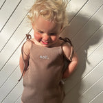 Kids Waffle Dress - Latte Summer 24 soll. the label