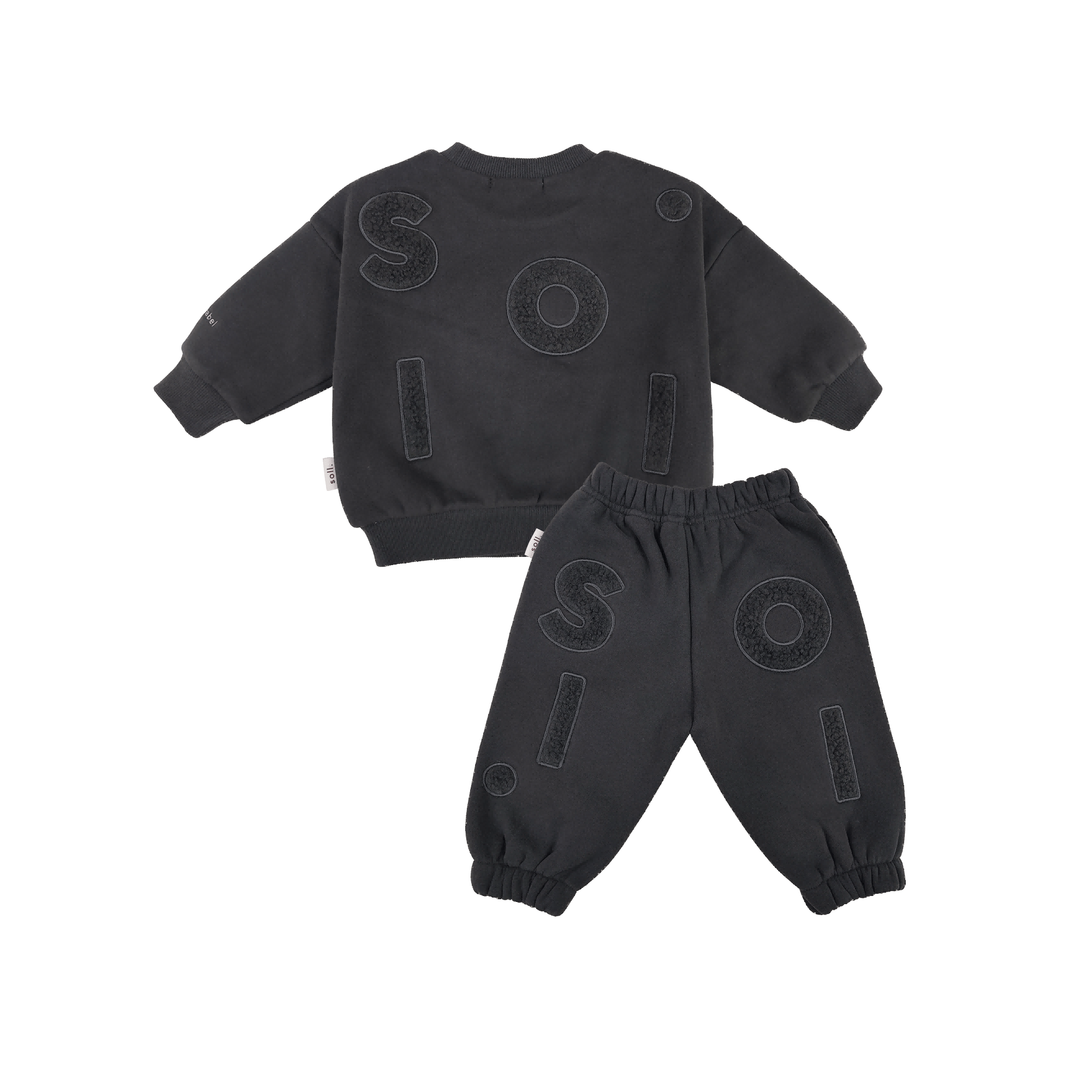 Kids Wooley Fleece Set - Charcoal Comfy Collection 01 soll. the label