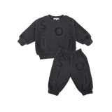 Kids Wooley Fleece Set - Charcoal Comfy Collection 01 soll. the label