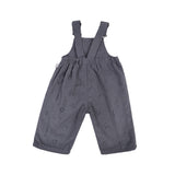 Woven Cotton Soll Overalls - Charcoal