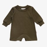 Ribbed Long Sleeve Romper - Khaki Ribbed Range Soll the Label