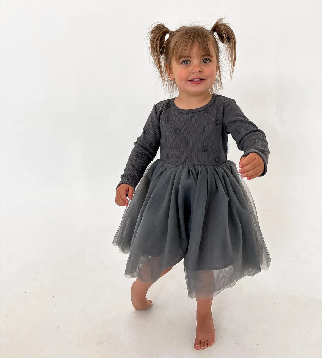 Ribbed Long Sleeve Tutu - Charcoal Comfy Collection 02 soll. the label