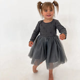 Ribbed Long Sleeve Tutu - Charcoal Comfy Collection 02 soll. the label
