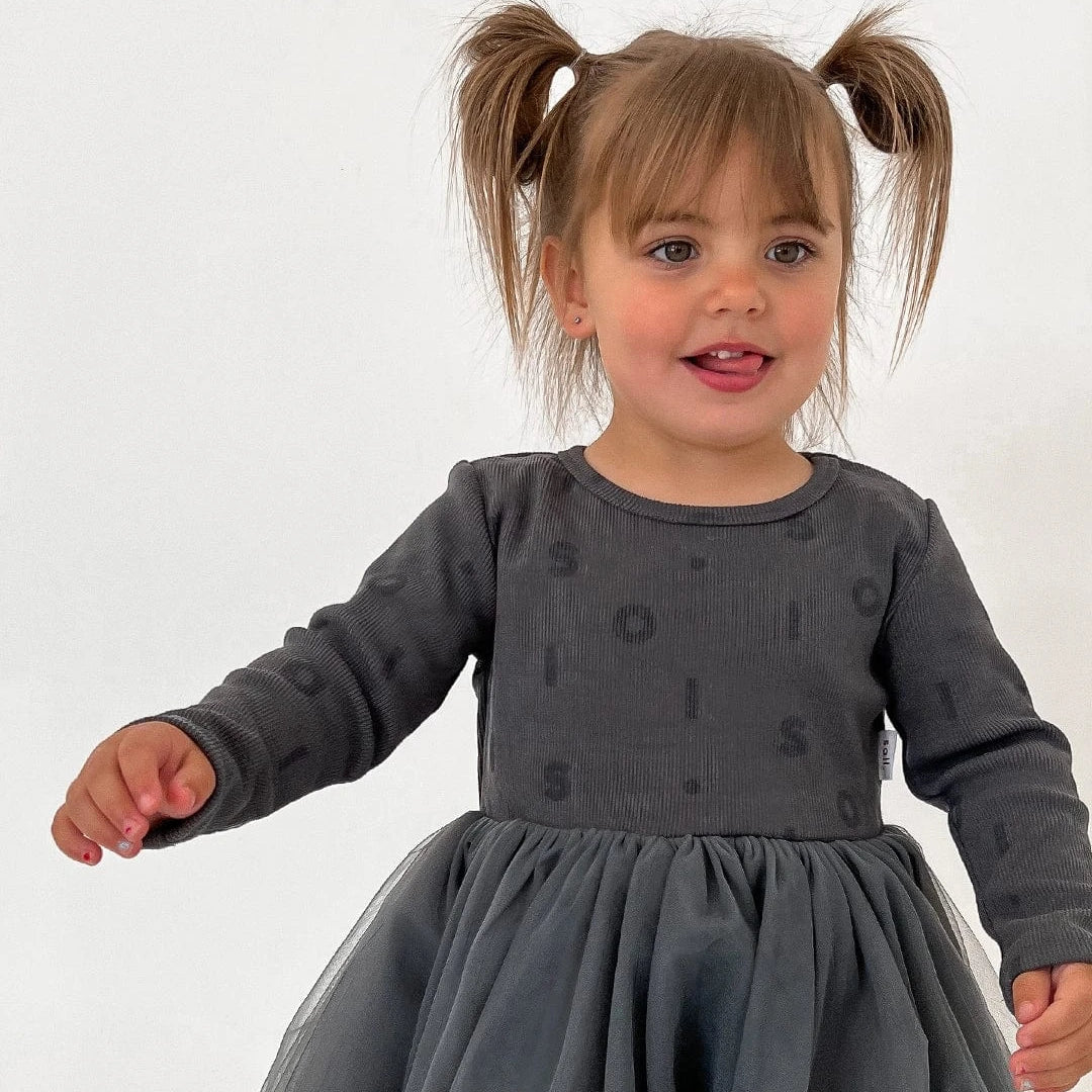 Ribbed Long Sleeve Tutu - Charcoal Comfy Collection 02 soll. the label