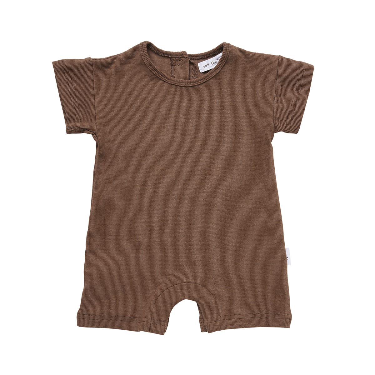 Ribbed Romper - Dark Brown Ribbed Range Soll the Label