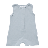 Ribbed Tank Romper with Buttons - Blue Ribbed Range Soll the Label