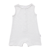 Ribbed Tank Romper with Buttons - Grey Marle Ribbed Range Soll the Label