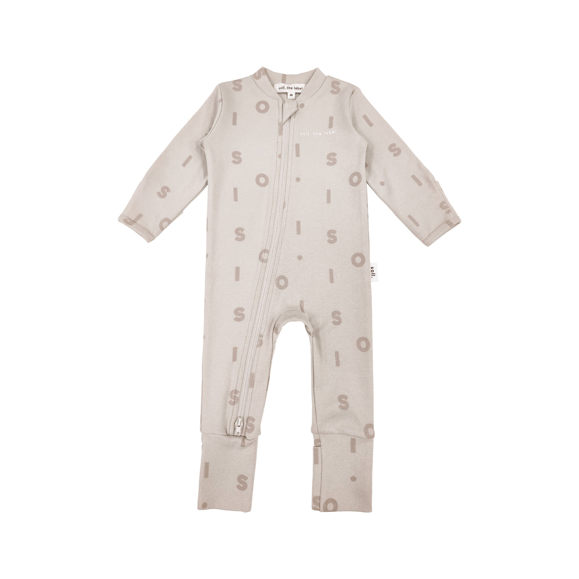 Soll Pattern Zip Bodysuit - Beige Comfy Collection 01 soll. the label