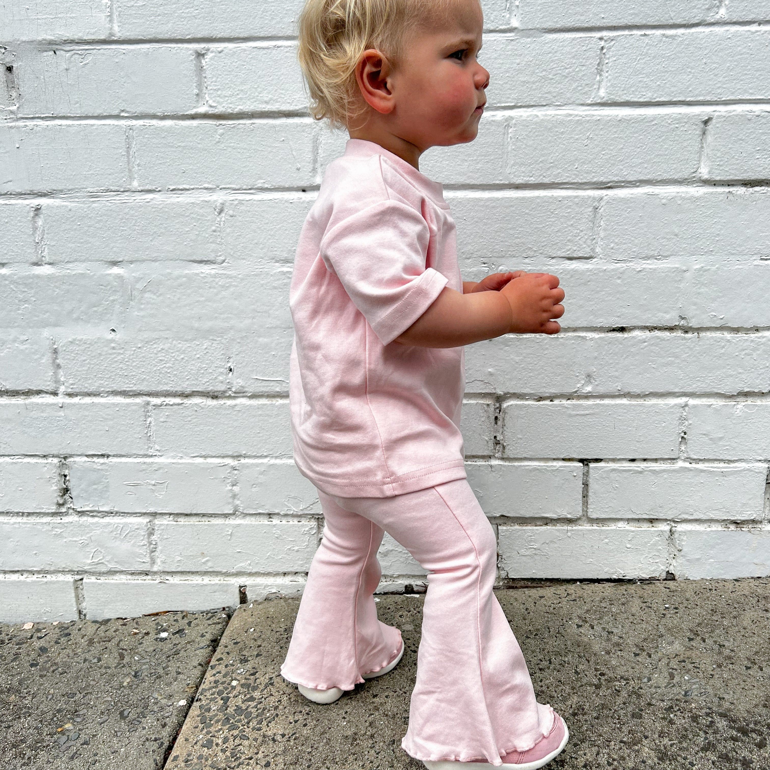 Stretch Cotton Flares - Pink spring soll. the label