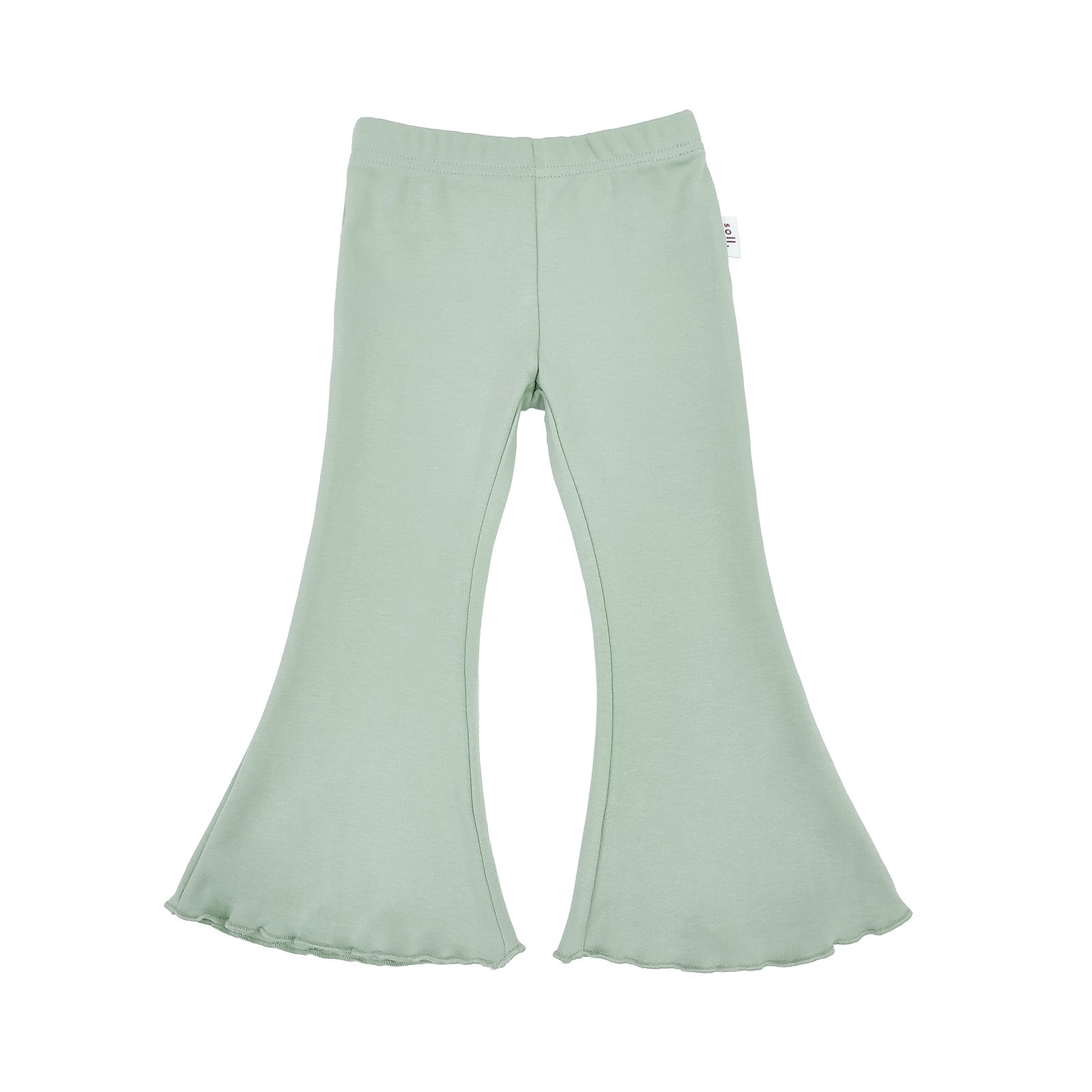 Stretch Cotton Flares - Sage spring soll. the label