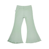 Stretch Cotton Flares - Sage spring soll. the label