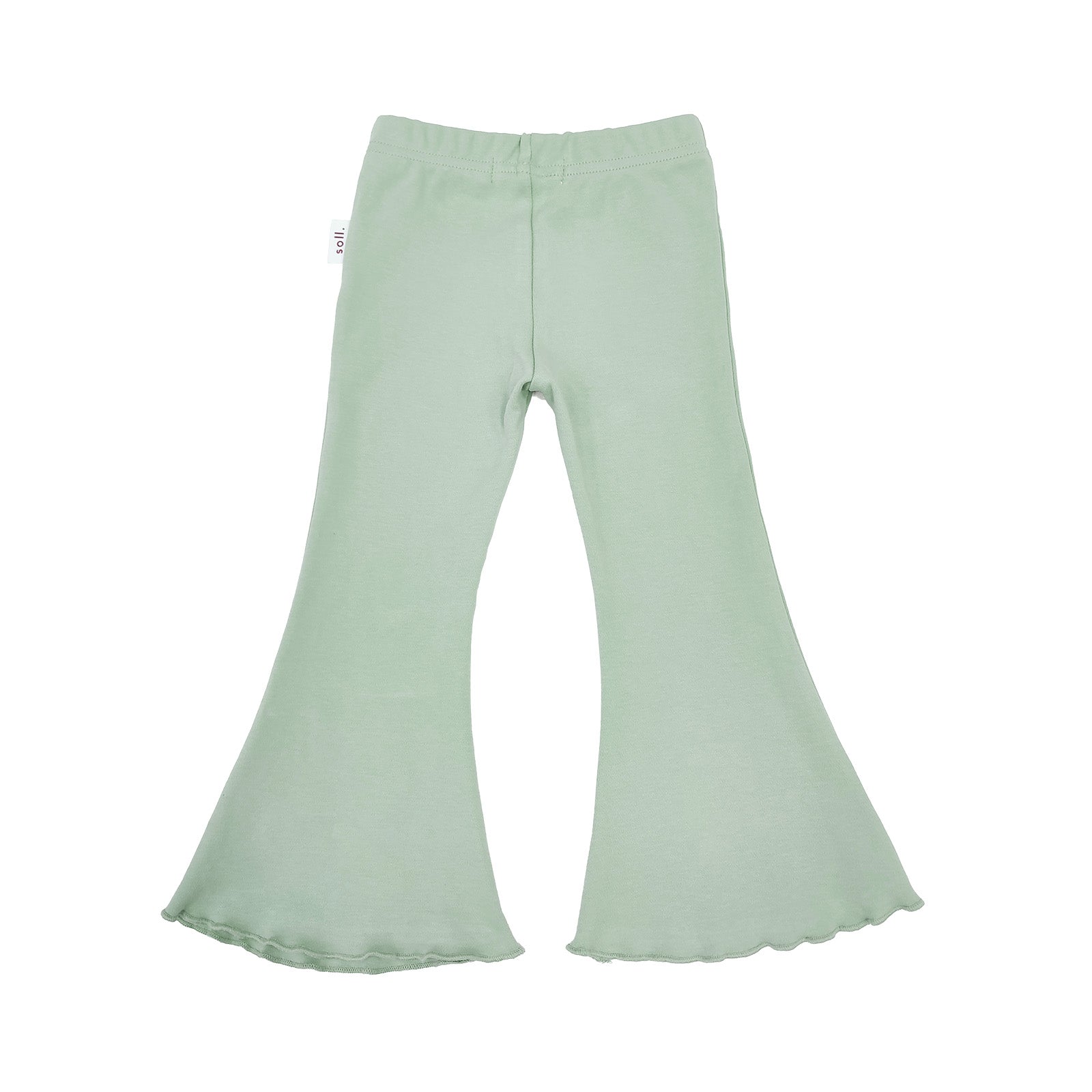 Stretch Cotton Flares - Sage spring soll. the label