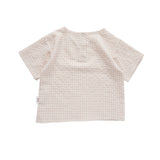 Linen Oversized Tee - Beige Gingham