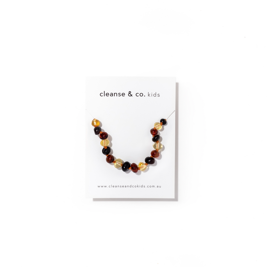 Cleanse & Co. Kids. Multi 3 Colour Amber Bracelet For Kids. Soll. The Label.