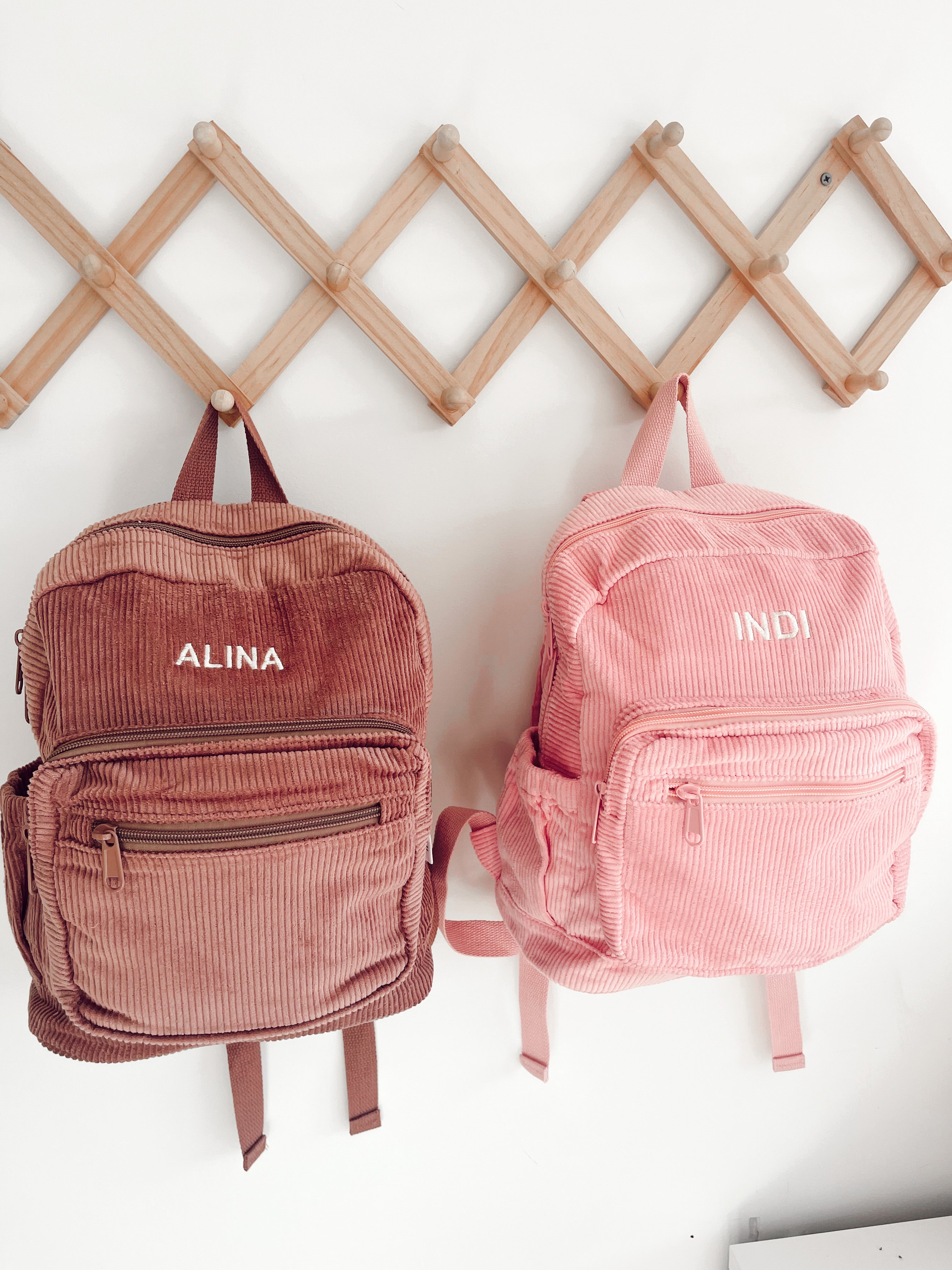 Kids Dark Blush Corduroy Backpack