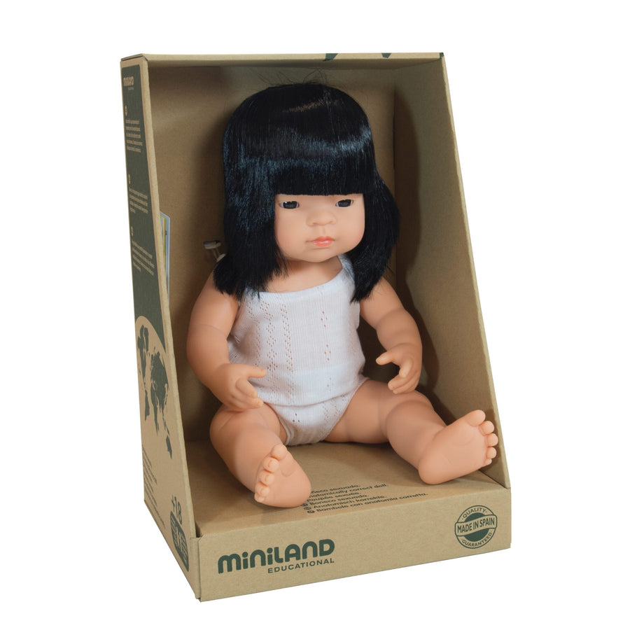 Miniland Doll. Baby Asian Girl. Soll. The Label