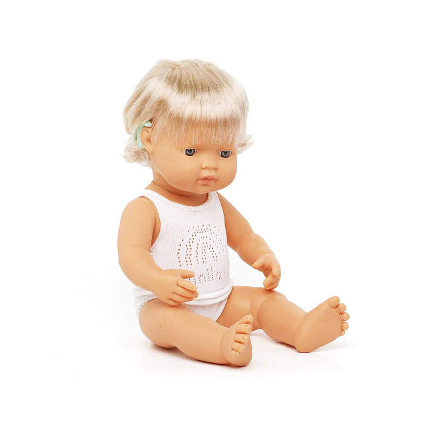 Miniland Doll - Baby Caucasian Girl with Hearing implant
