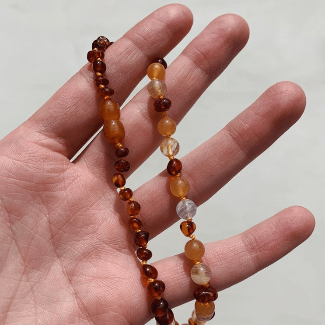 Cognac Quartz & Yellow Aventurine Necklace healing jewellery cleanse & co. kids