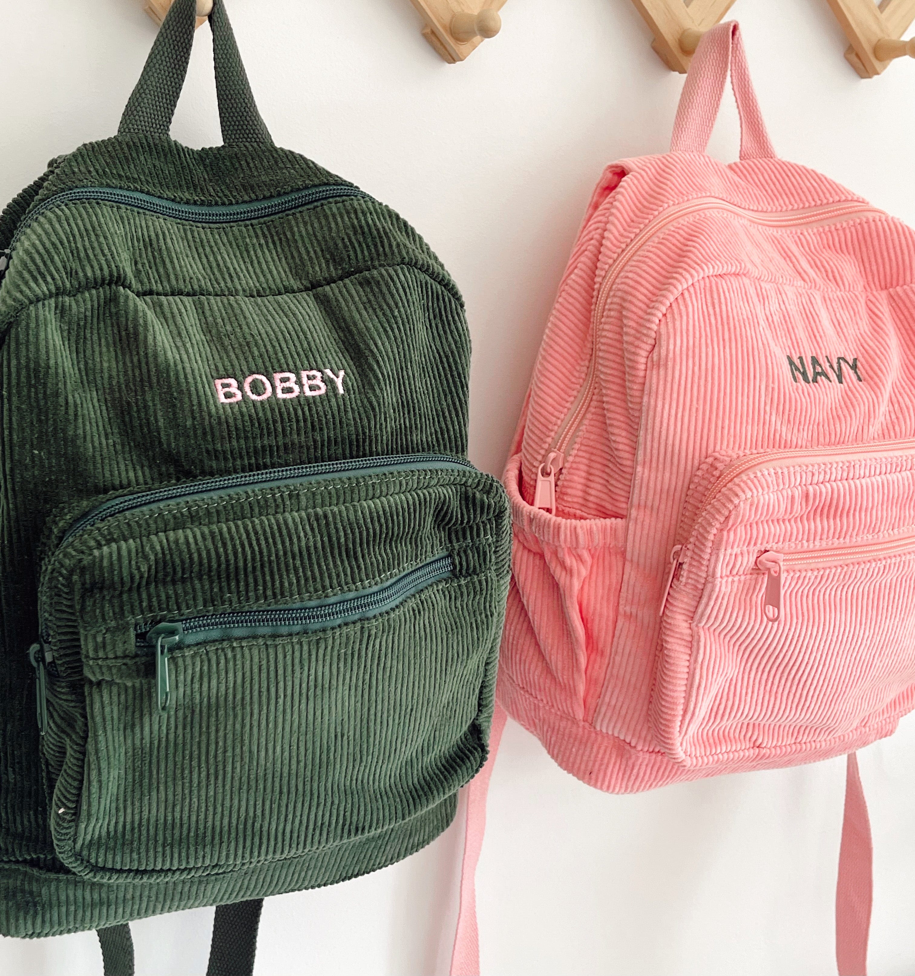 Corduroy Backpack - Dark Blue backpack soll. the label