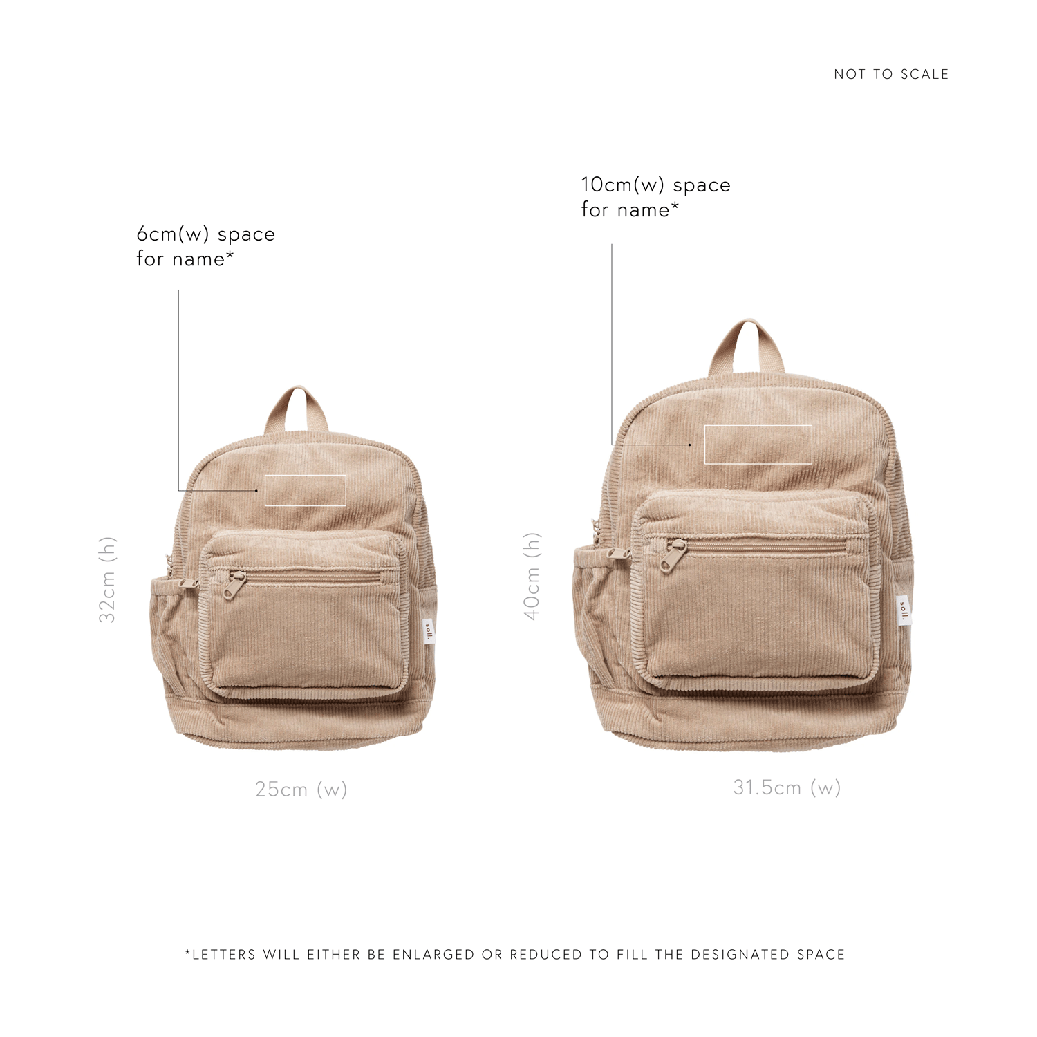 Corduroy Backpack - Dark Mustard backpack soll. the label