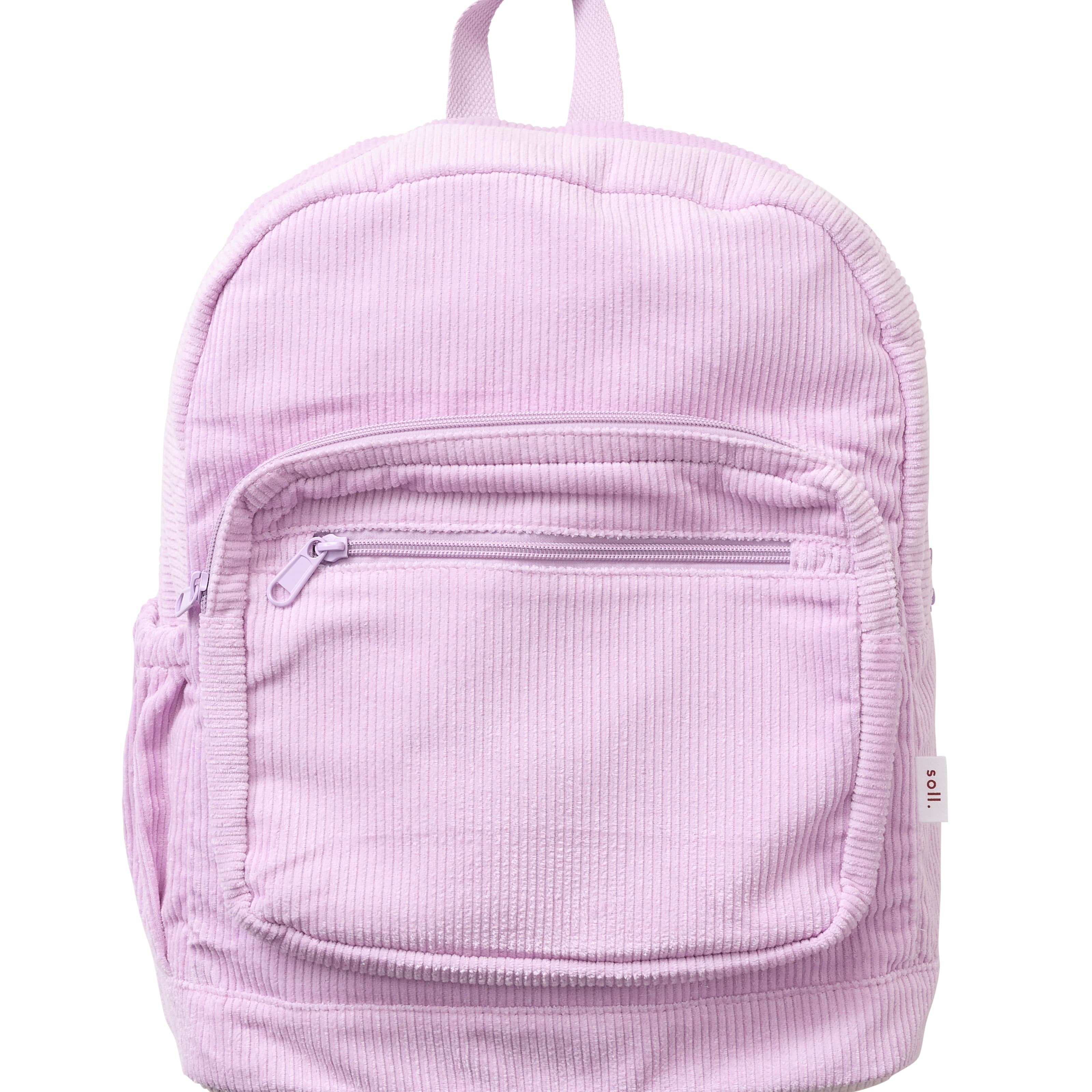 Corduroy Backpack - Lilac backpack soll. the label