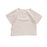 Linen Oversized Tee - Beige Gingham summer23 soll. the label