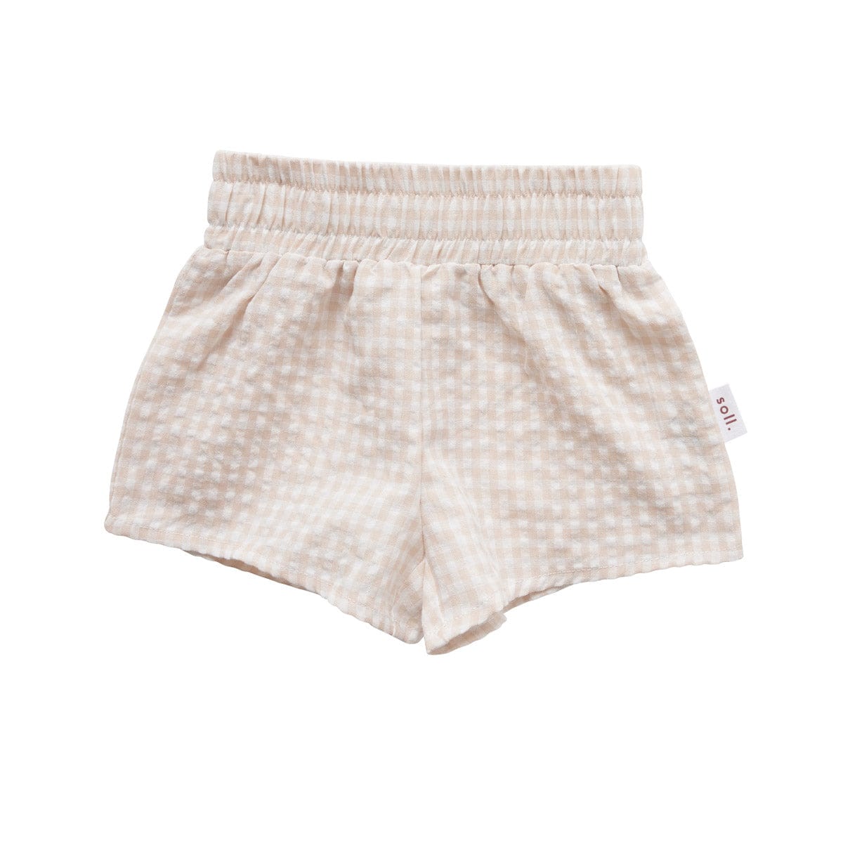 Linen Relaxed Shorts - Beige Gingham summer23 soll. the label