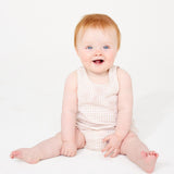 Linen Singlet and Bloomer Set - Beige Gingham summer23 soll. the label