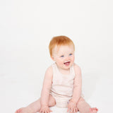 Linen Singlet and Bloomer Set - Beige Gingham summer23 soll. the label