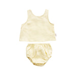 Linen Singlet and Bloomer Set - Lemon summer23 soll. the label